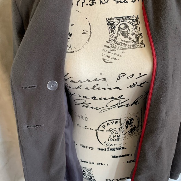 Pea Coat Wool Blend Double Breasted Long CI SONO L - Picture 8 of 16